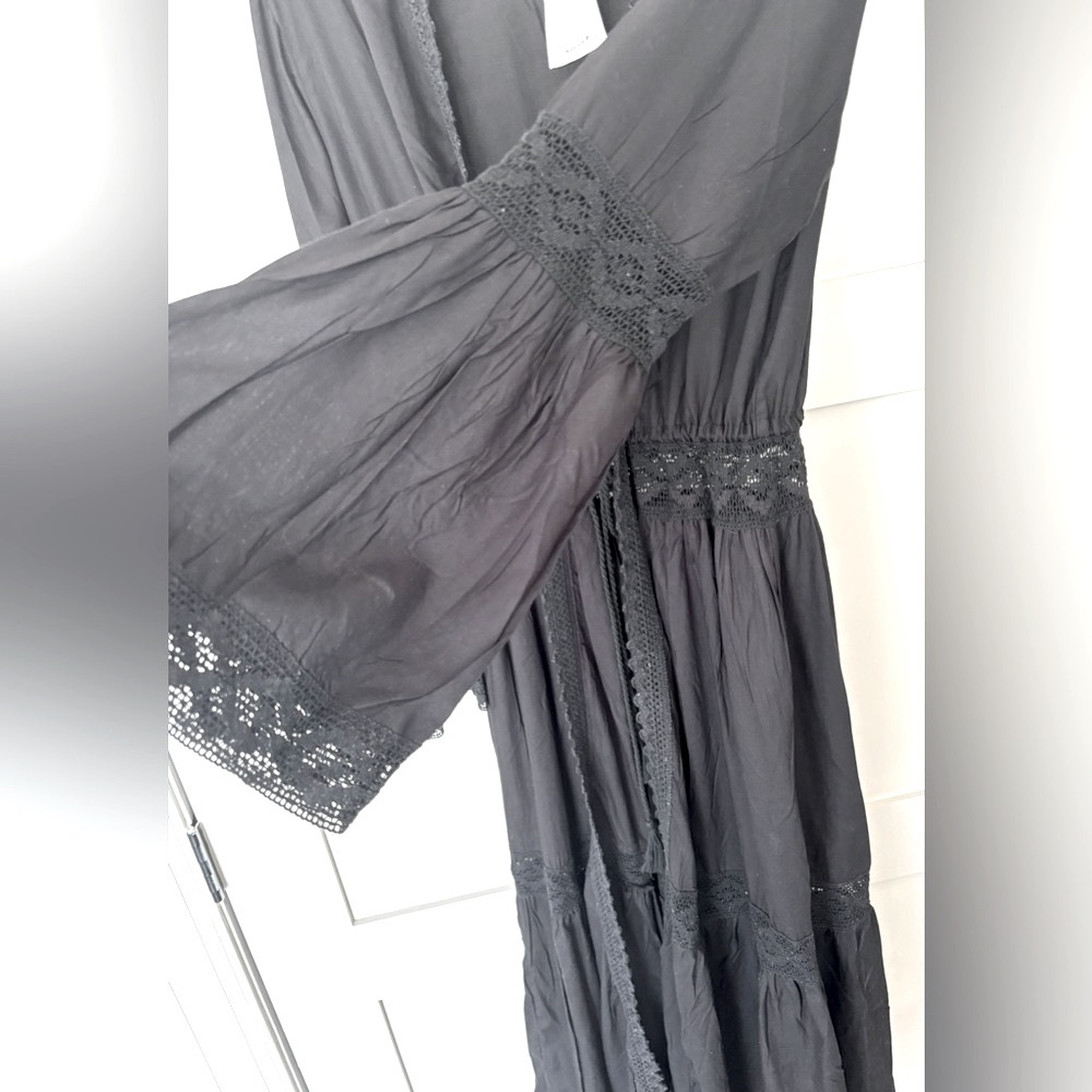 Salty Lemon Open Front Lace Inset Swim Cover Up NWT Size M - Picture 3 of 6